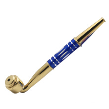 New foreign trade hot sale golden straight metal smoking pipe with lid